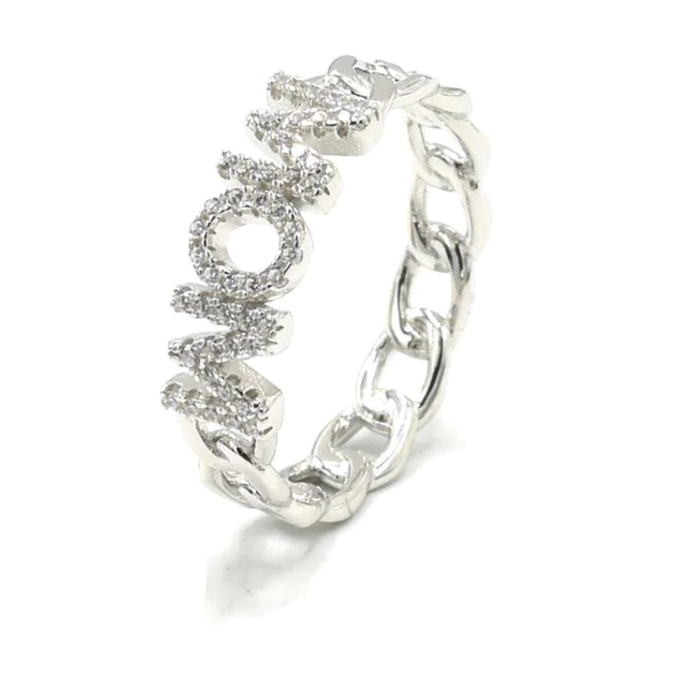 MOM Ring 925 Sterling Silver Size 6 - Picture 2 of 5